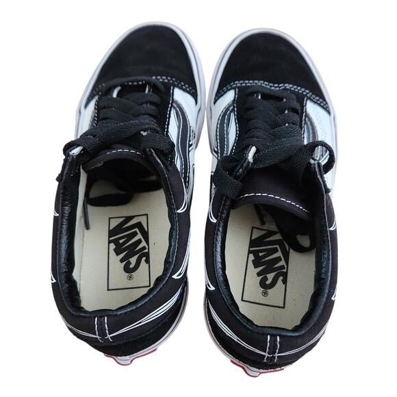 Vans Old Skool Flame White Black Low Top Lace Up Sneaker Shoes Women 5 like NEW - Picture 7 of 10